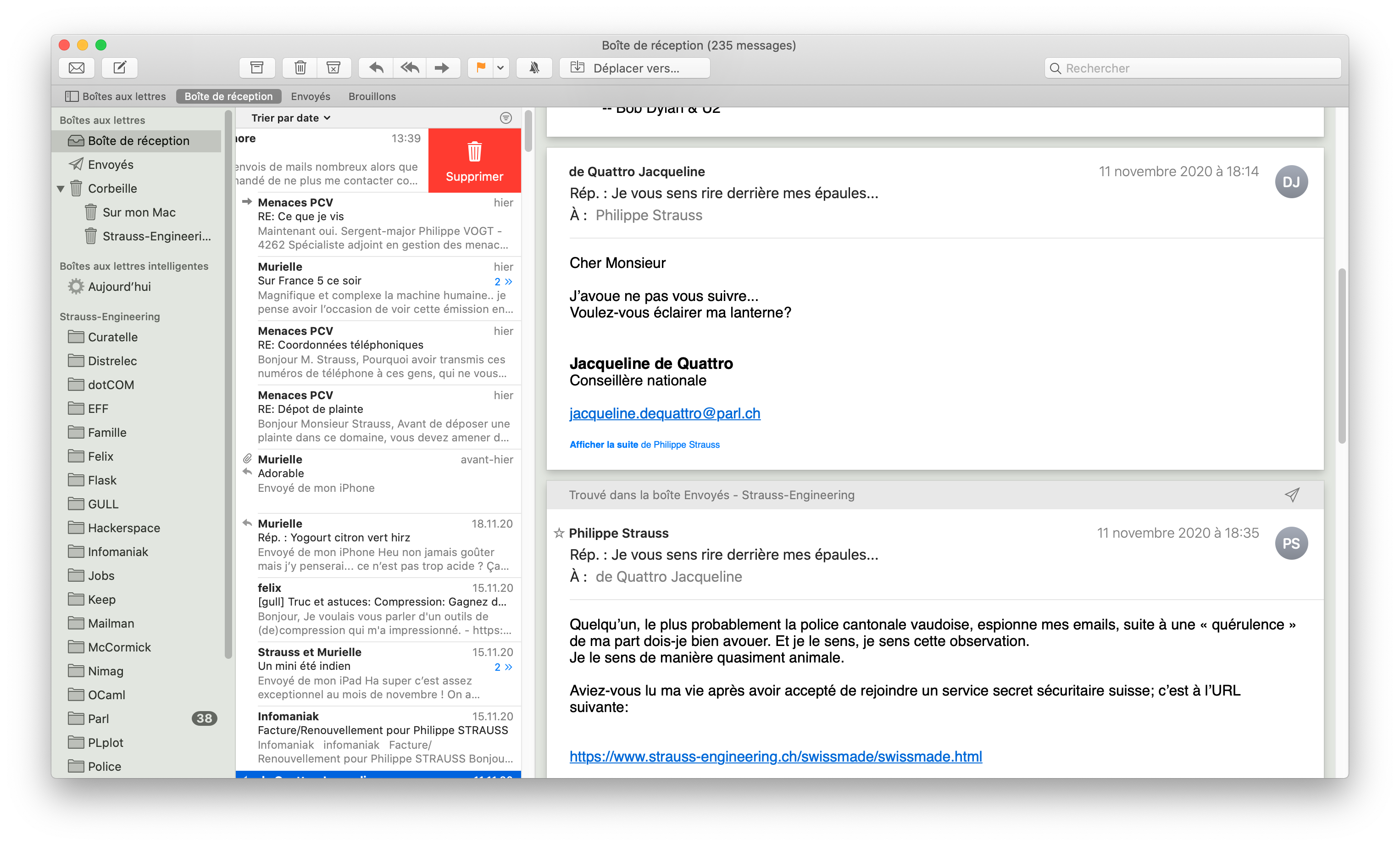 Poubelle rouge iOS